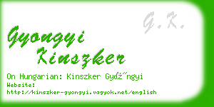 gyongyi kinszker business card